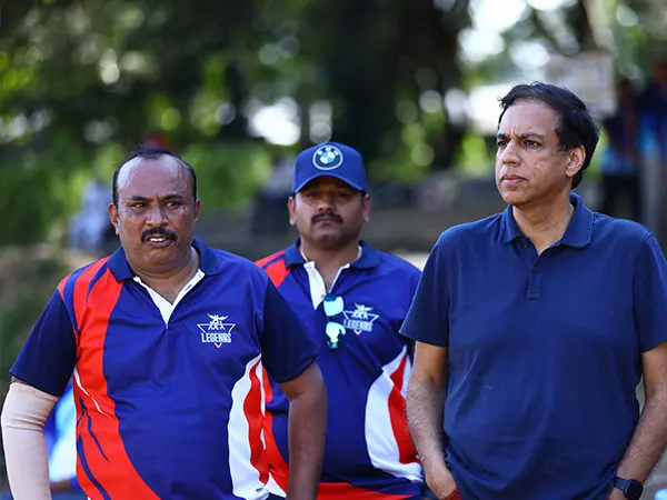 Employees playing cricket at Bioplus Sports Day